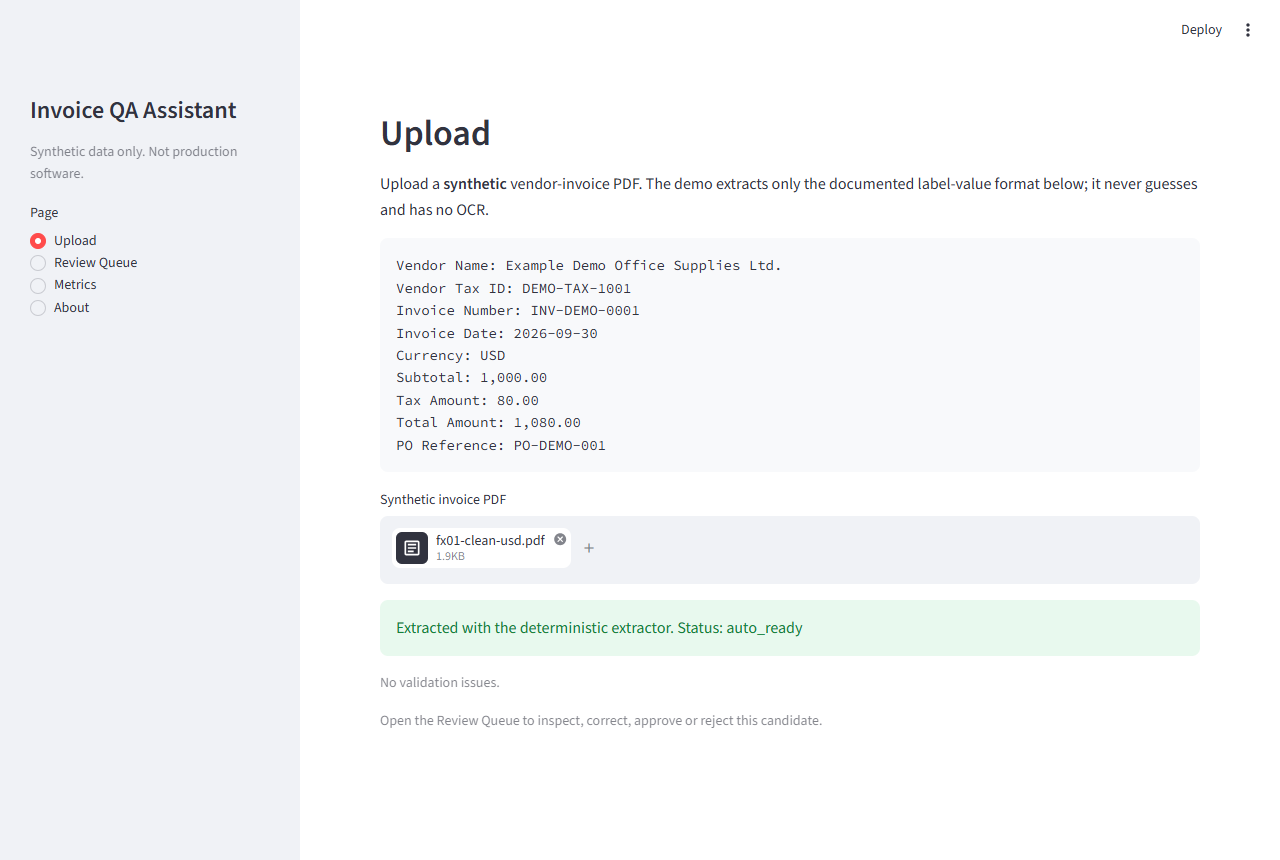 Clean invoice routed to auto-ready